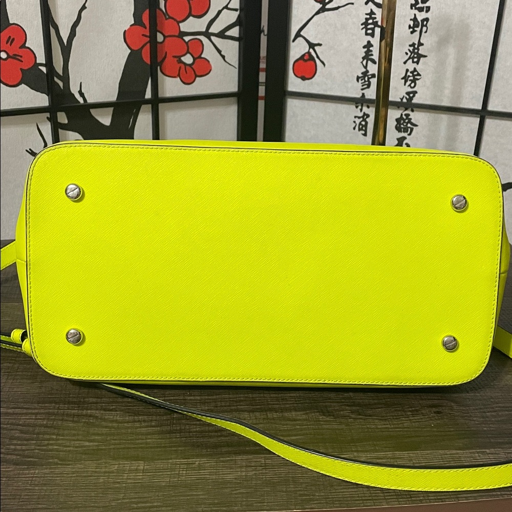 Henri Bendel Rare Neon Yellow Mesh Tote with Silver-Tone Charm - Picture 7 of 15
